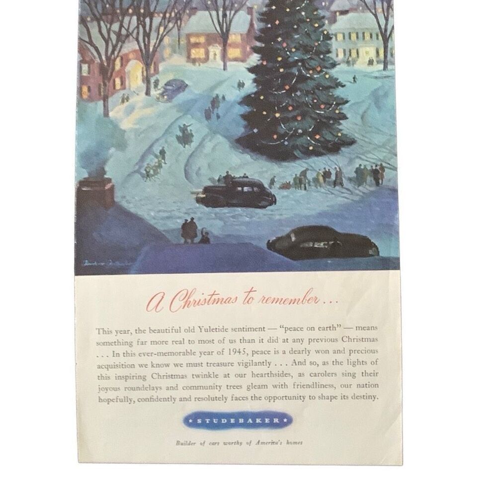 Vintage 1945 Studebaker A Christmas to Remember Ad Advertisement